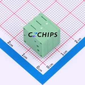 MX205R-3.5-03P-GN01-Cu-A Spring Terminal Block Through hole Component THT,P=3.5mm Connector 1x3P 3.5mm Green Right Angle Insert - Product Image 2