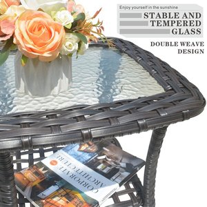 Rotin rotin rotatif extérieur patio sectionnel conversation rotin pivotant meubles de jardin canapé ensemble - Product Image 6