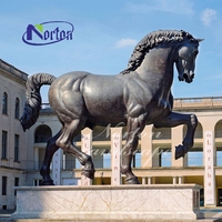 Sculpture de cheval arabe en cuivre et bronze antique Norton pour décoration extérieure de jardin, statue d'animal personnalisée en laiton moulé