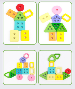 Giocattoli in legno blocchi arcobaleno in legno 3D Fishing Block Fishing Toy Set Montessori riconoscimento colore <span class=keywords><strong>Play</strong></span> - Product Image 5