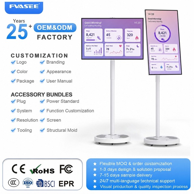 Hot Sale 27Inch Wireless Touch Monitor with Rolling Stand 6GB 128GB Rotating Portable LCD Display Battery