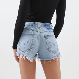 Hot Sale Designer High Waist Sexy Ripped Denim Short Pants Summer Women Jeans Sustainable Material Hemp Women Denim Shorts