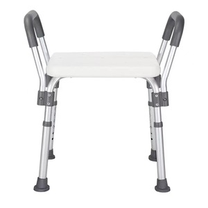 Tabouret de douche en alliage d'aluminium pour fille, banc de salle de bain blanc antidérapant pour femmes enceintes, siège de toilette avec accoudoirs - Product Image 2