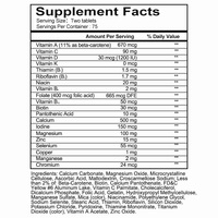 Complément multivitaminé et multiminéral OEM pour adultes de 65 ans et plus, 150 comprimés - Sans vitamine K, sans édulcorants ni arômes