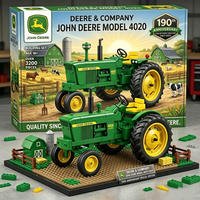 Set de Bloques de Construcción de Tractor Agrícola Verde MOC, 190.º Aniversario, Ladrillos de Vehículos Agrícolas, Juguete de Construcción para Adultos