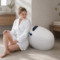 WC intelligent, cuvette de toilette intelligente, toilette intelligente avec bidet, forme d'œuf, chasse d'eau automatique, télécommande, écran LED, unité de bain