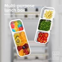 Boîtes alimentaires réutilisables en acier inoxydable 304 à 3 compartiments, entièrement scellées, sans transfert de saveur, avec couvercles en PP, anti-fuite et anti-odeur