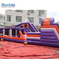 Longs parcours d'obstacles gonflables Jeux de parcours d'obstacles pour adultes Grand parc d'attractions gonflable Jeux de sport d'obstacles gonflables