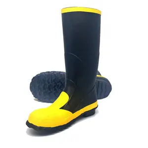 customized rubber neoprene lining rubber safety boots steal toe anti puncture and smash for mining boots