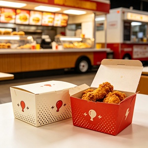 Emballage personnalisé en gros pour la restauration rapide, emballage à emporter pour les nuggets KFC, les ailes de poulet frites, les boîtes d'emballage pour le poulet frit - Product Image 3