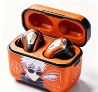 Écouteurs sans fil à motif anime orange, réduction de bruit automatique, écouteurs intra-auriculaires, charge rapide