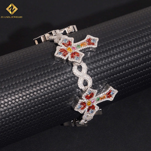 Custom Made Rapper Multi Color Moissanite Cuban <b>Bracelet</b> Sterling Silver 925 Luxury Hip Hop Cuban <b>Infinity</b> <b>Bracelet</b> Men Jewelry - Product Image 6