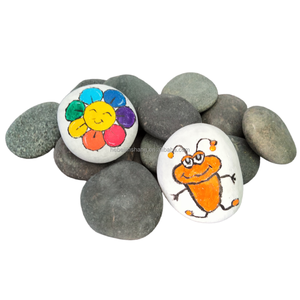 Pierres de rivière naturelles, fournitures d'artisanat, non toxiques, certifiées sans danger pour les enfants, projets de bricolage, développement de la créativité, peinture sur galets - Product Image 1