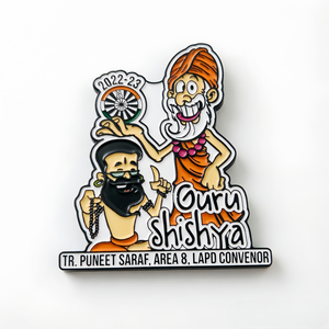 Spille da bavero commemorative in metallo personalizzabili all'ingrosso, distintivi smaltati con personaggi della Tavola Rotonda Indiana - Product Image 1