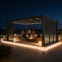 Pergola intelligente en aluminium sur mesure, à installation rapide, électrique et réglable, Tingmeihaoting