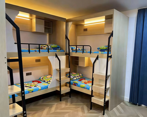 <span class=keywords><strong>Lit</strong></span> <span class=keywords><strong>superposé</strong></span> en métal durable et insonorisé pour enfant avec rideaux insonorisants, échelles latérales et escalier, <span class=keywords><strong>lit</strong></span> <span class=keywords><strong>superposé</strong></span> pour dortoir avec rangement - Product Image 2