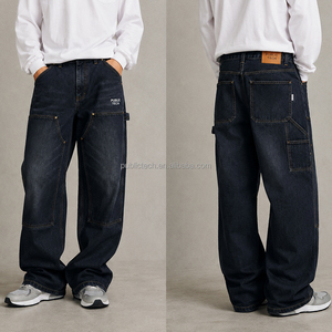 OEM Custom 16oz Heavyweight 100% Cotton <b>Carpenter</b> Jeans <b>Men</b> Embroidery Logo Relaxed Baggy Fit Workwear Cargo Baggy Denim <b>Pants</b> - Product Image 3