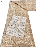 Tissu en maille à paillettes et grands cristaux brillants, broderie de dentelle en tulle à paillettes pour vêtements et sacs