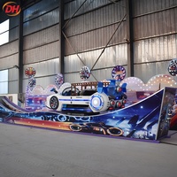Manège mobile Double Wave Flying Car, équipement de fête foraine portable pour l'extérieur, vente en gros, support après-vente fiable