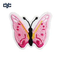 Parche Bordado Personalizable de Insecto Colorido, Diseño Ligero, Parche Termoadhesivo de Mariposa Rosa Linda