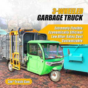 Camion Compattatore per Rifiuti a Tre Ruote con Caricamento Laterale, Elettrico, Prezzo di Fabbrica - Product Image 2