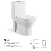 YIDA WC monobloc moderne en céramique, à économie d'eau, haute efficacité (1,28 GPF), conforme CUPC ADA, avec siphon en P et installation encastrée, pour toilettes commerciales