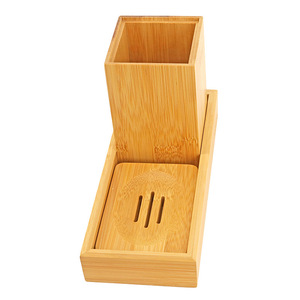 Venta al por mayor de fábrica: Sets creativos de bambú para baño y artículos de aseo, tazas de gran capacidad, sets de jabón y jabón de manos (pagado) - Product Image 2