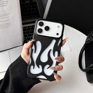 Fundas de lujo de TPU con patrón de llama y galvanoplastia plateada para iPhone 17, 16, 15, 14, 13, 12, 11 Pro Max, 17 Air, con función de refrigeración - Product Image 5
