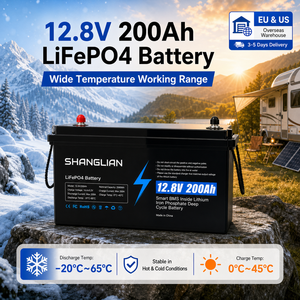 12.8V 200Ah LiFePO4 Battery 2560Wh Built-in Smart BMS Deep Cycle Lithium Battery for Solar <b>System</b> RV Boat Emergency Backup Power - Product Image 1