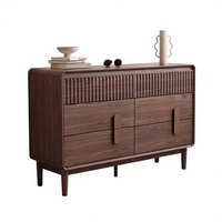 Table de chevet moderne européenne en bois massif de pin, commode autoportante à 5 tiroirs pour chambre et appartement