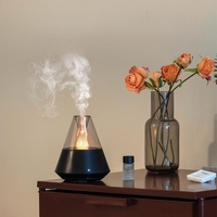 Diffuseur d'Arômes USB 150 ML Humidificateur d'Air et d'Huiles Essentielles avec Télécommande et Veilleuse Chaude pour la Maison