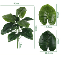 Vente en gros d'article de bonne qualité plante feuille de latex toile de fond mariage feuilles vertes décoration