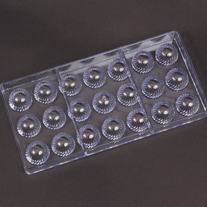 Moldes de Chocolate em Policarbonato Semi Esféricos Forma de Espiral 3D Molde de Barra de Chocolate Bandeja Plástica - Product Image 2
