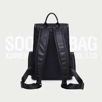 Sac à dos unisexe en cuir personnalisé, Style anglais, noir, pour ordinateur portable, collège et d'école