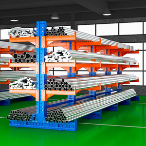 Steel Cantilever <b>Racking</b> <b>System</b> Adjustable Arm Vertical Pipe <b>Storage</b> Rack Industrial Shelving Corrosion Resistant Single Sided - Product Image 4