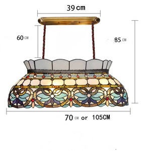 Lámpara Colgante de Vitral Estilo Barroco Tiffany de 6 Luces LED, Altura Ajustable, Luz Cuidadora de la Vista para Villas, Hoteles y Salas de Estar - Product Image 6