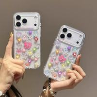 Coque arrière transparente en TPU motif sport DIY arc-en-ciel pour iPhone 17 Air 16 15 Pro Max, avec papillons et arcs-en-ciel mignons