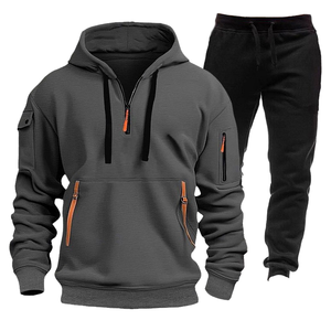 Ensemble Sweat à Capuche et Pantalon pour Homme 2025, Style Décontracté et Sportif, Pull avec Poches Zippées sur les Bras, Mode Automne/Printemps, Manteau Ample - Product Image 3