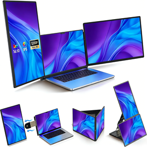 ผลิตภัณฑ์ใหม่ 2026 จอภาพแล็ปท็อป 16 นิ้ว จอภาพคู่ สาย 1 เส้นสำหรับจอแสดงผล 2 จอ วางบนโ<span class=keywords><strong>ต</strong></span>๊ะ จอภาพสามจอสำหรับแล็ปท็อป - Product Image 1