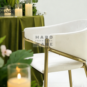 Sedie da <span class=keywords><strong>Matrimonio</strong></span> di Lusso Moderne con Telaio in Acciaio Inossidabile Dorato per Esterni, Villa e Sala da Pranzo - Product Image 4