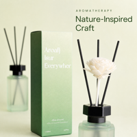 Coffret Cadeau Diffuseur à Bâtonnets Fleur de Gardénia 180ml Huile Essentielle Aromathérapie Parfum d'Ambiance Cadeau de Mariage Senteur Naturelle