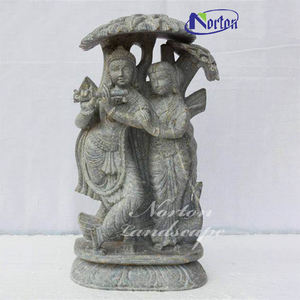 Personalizada tallada a mano decoración <span class=keywords><strong>de</strong></span> jardín <span class=keywords><strong>dios</strong></span> hindú escultura mármol religión escultura piedra Radha Krishna estatua para exteriores - Product Image 3
