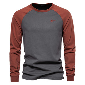 T-Shirt a <span class=keywords><strong>Maniche</strong></span> Lunghe Raglan da <span class=keywords><strong>Uomo</strong></span>, <span class=keywords><strong>Felpa</strong></span> con Collo Tondo, Magliette Basiche con Logo Personalizzato, Taglie EU/US, 100% Cotone Lavorato a Maglia, Ecologico - Product Image 5