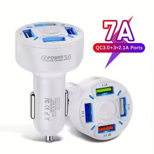 4 Usb Car Phone Charger Qc3.0 Fast Charging Mobile Phone Car Charger 7a Car Charger Adapter - Product Image 3