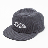Casquette de baseball snapback en velours côtelé personnalisée avec logo brodé, fabrication sportive de haute qualité, casquette 5 panneaux à visière plate