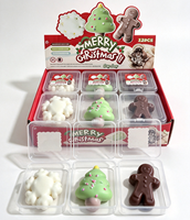 Jouet à presser multi-styles de Noël de 10 cm : Flocon de neige, Bonhomme en pain d'épices, Arbre, Barre chocolatée, Clavier arc-en-ciel, Squishy anti-stress
