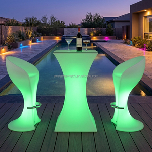 Moderne oplaadbare LED cocktailtafelverlichting met kleurverandering, verlichte LED bartafel voor winkelcentra en nachtclubs. - Product Image 4