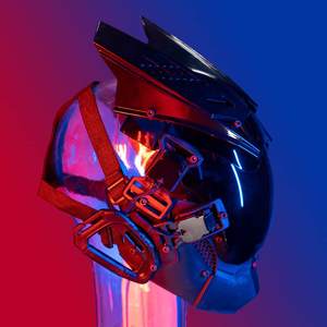 <span class=keywords><strong>Cyberpunk</strong></span> <span class=keywords><strong>Mask</strong></span> สีดำ,หน้ากากคอสเพลย์ฮาโลวีนหน้ากากชุดคอสเพลย์ไซเบอร์หมวกกันน็อคล้ำสมัยหน้ากากอัศวินดำ - Product Image 6