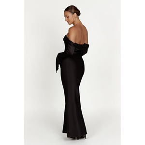 Nuevo Vestido Maxi Personalizable de Alta Calidad y Económico con Hombros Descubiertos y Cuello Tipo Capucha - Negro 2024 - Product Image 2