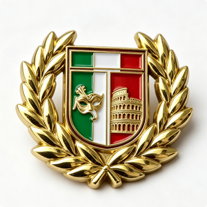 Italy Flag Colosseum Mask Custom Metal <b>Pin</b> Other Plating Hard Enamel Souvenir <b>Badge</b> Irregular Shape Modern Traditional Theme - Product Image 2
